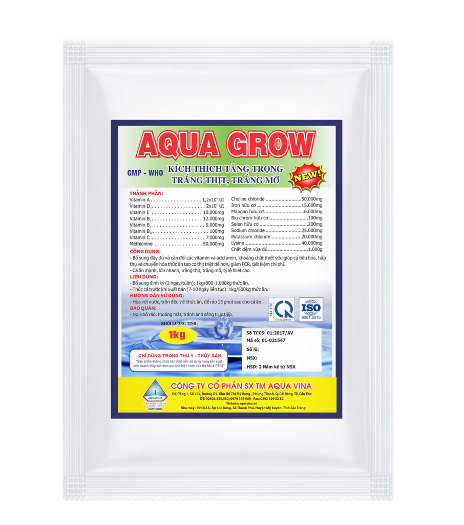 AQUA GROW – KÍCH THÍCH TĂNG TRỌNG, TRẮNG THỊT, TRẮNG MỠ