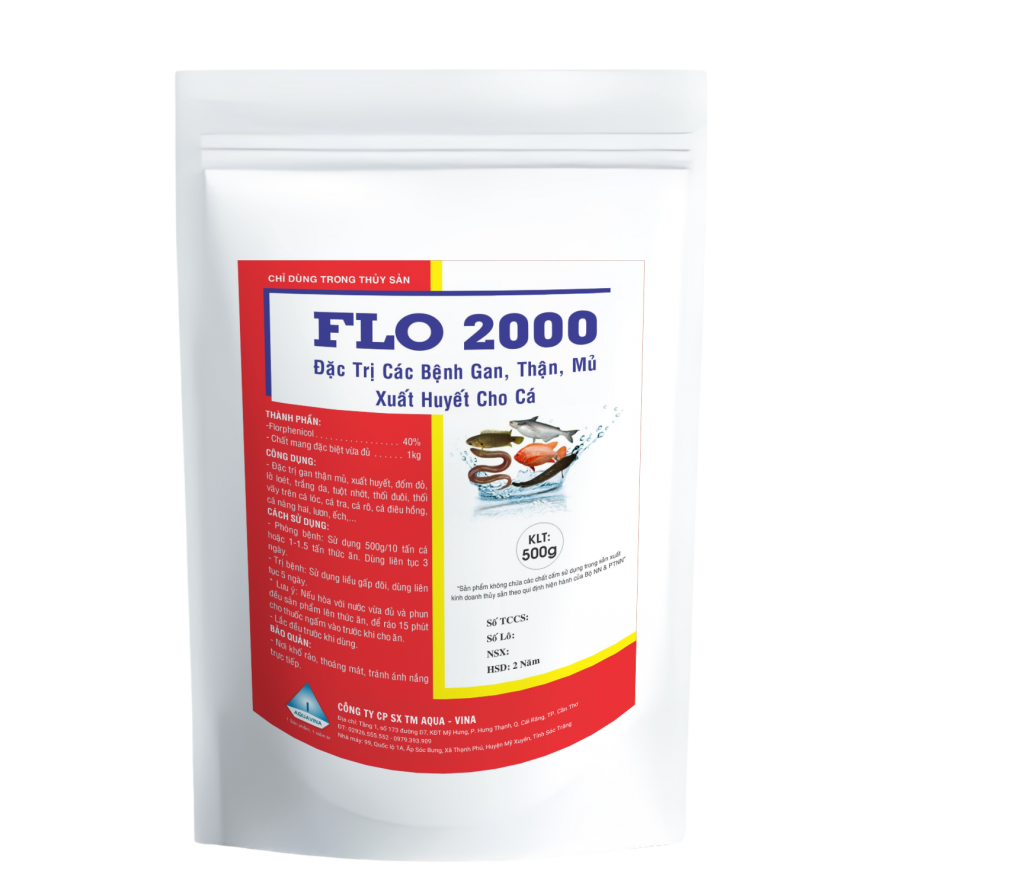 FLO 2000 – ĐẶC TRỊ BỆNH GAN, THẬN, MỦ XUẤT HUYẾT CHO CÁ